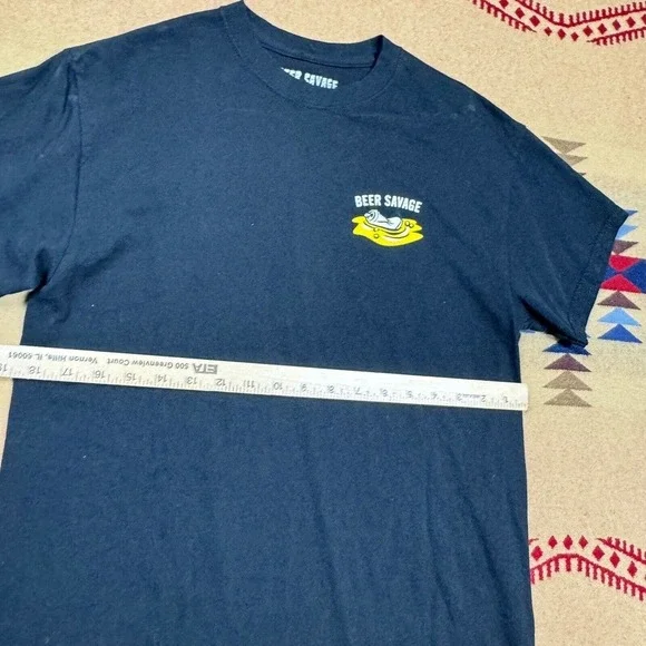 Beer Savage Beer Shirt Mens M Slim Fit Beer Bath Soakin in the Suds Black Crew - Picture 5 of 6